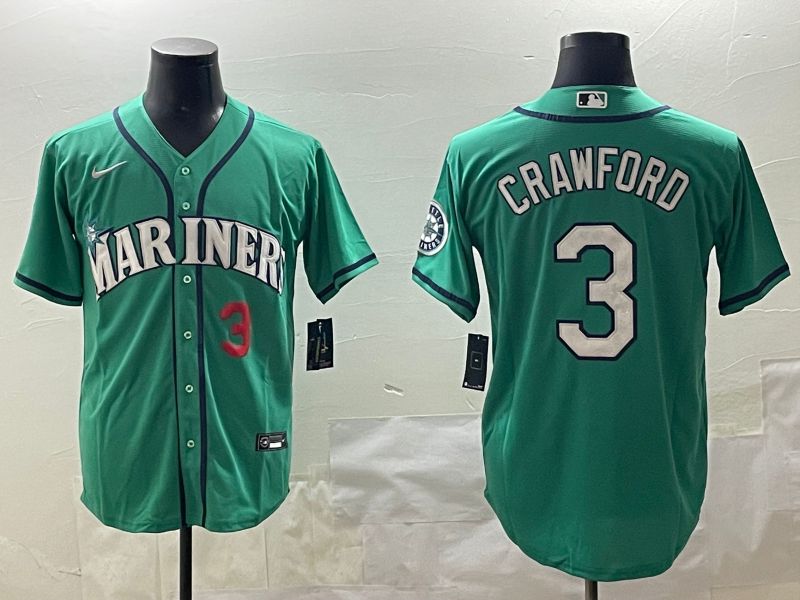 Men Seattle Mariners 3 Crawford Green Game 2025 Nike MLB Jersey style 4